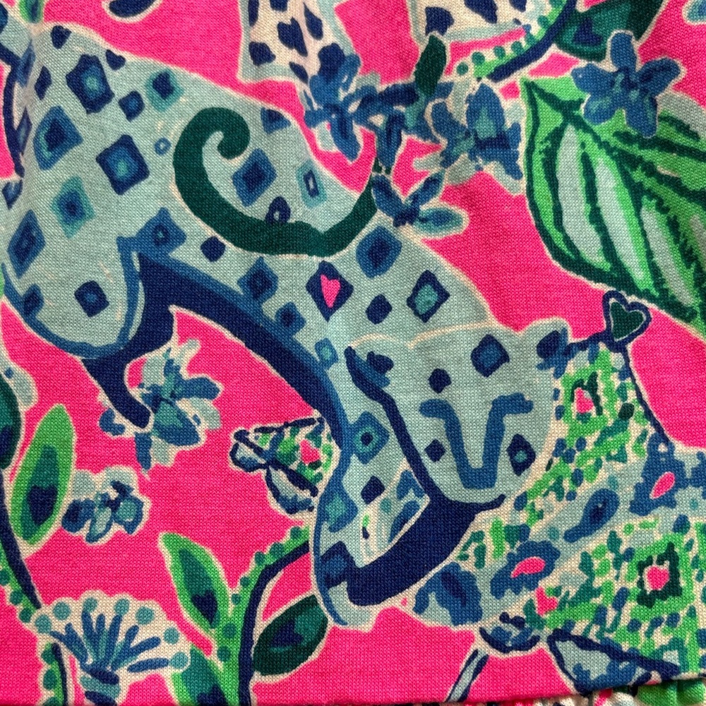 Lilly Pulitzer Jodee Dress Plumeria Pink Untamed with Hearts Pink and Blue - Picture 5 of 9